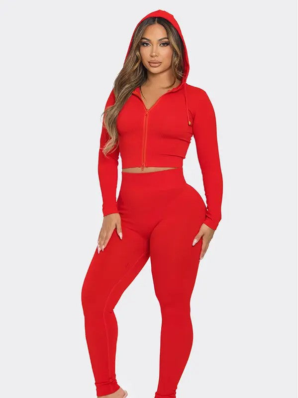 Long Sleeve Hoodie 2 Piece Set