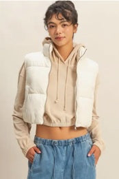 Cropped puffer vest